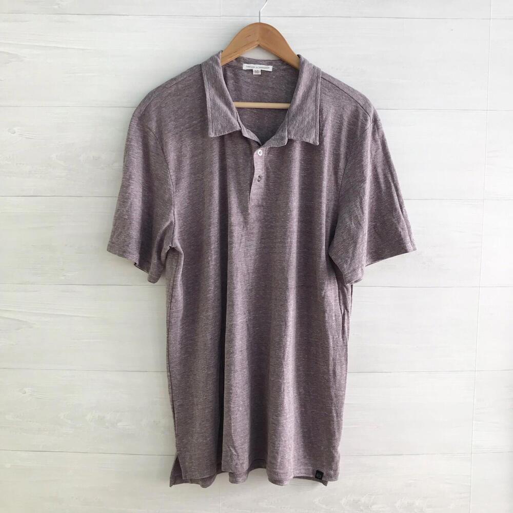 Threads 4 Thought - Purple heather short sleeve polo shirt, XL